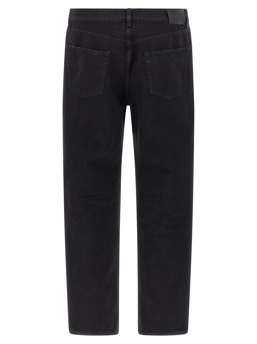Black Cotton Straight-Leg Jeans