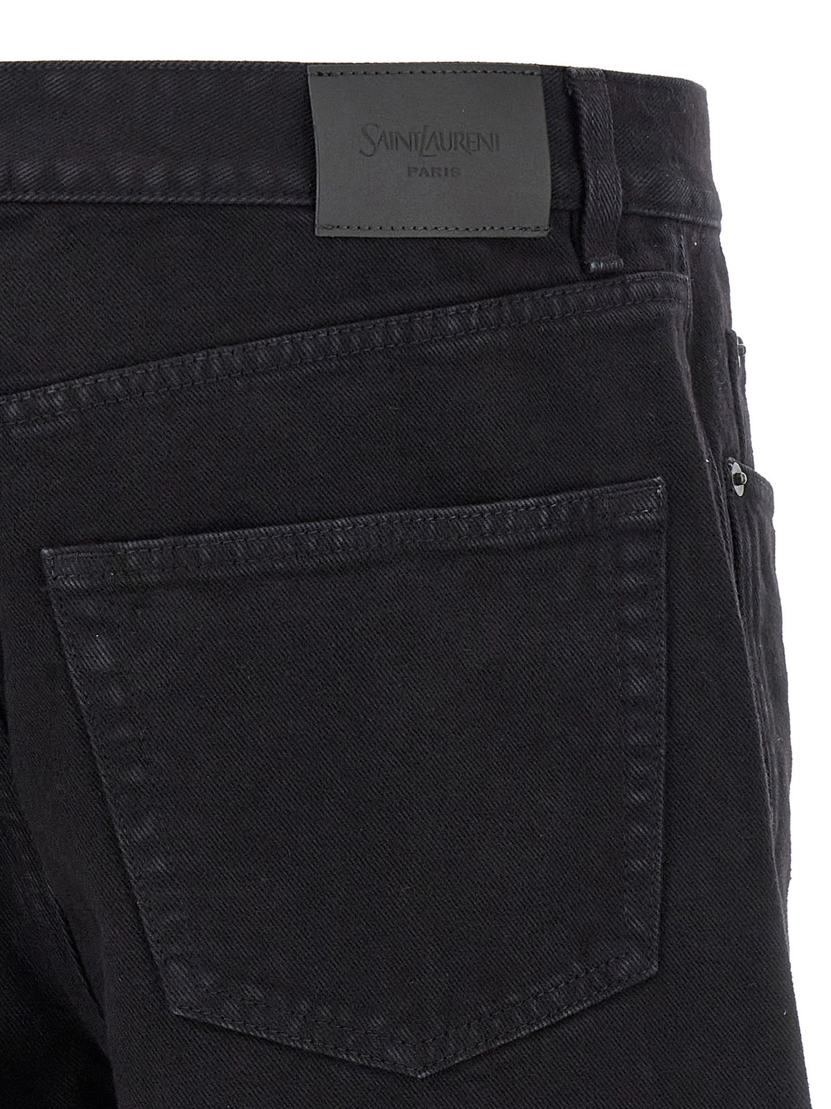 Black Cotton Straight-Leg Jeans