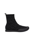 Black Fabric High Top Sneakers