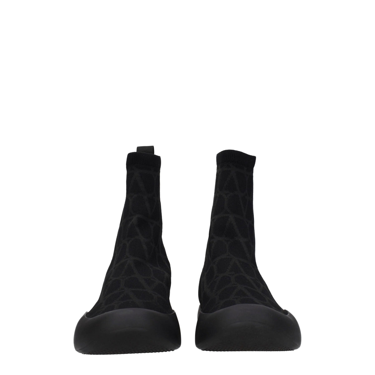 Black Fabric High Top Sneakers