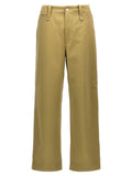 Beige Cotton Casual Pants