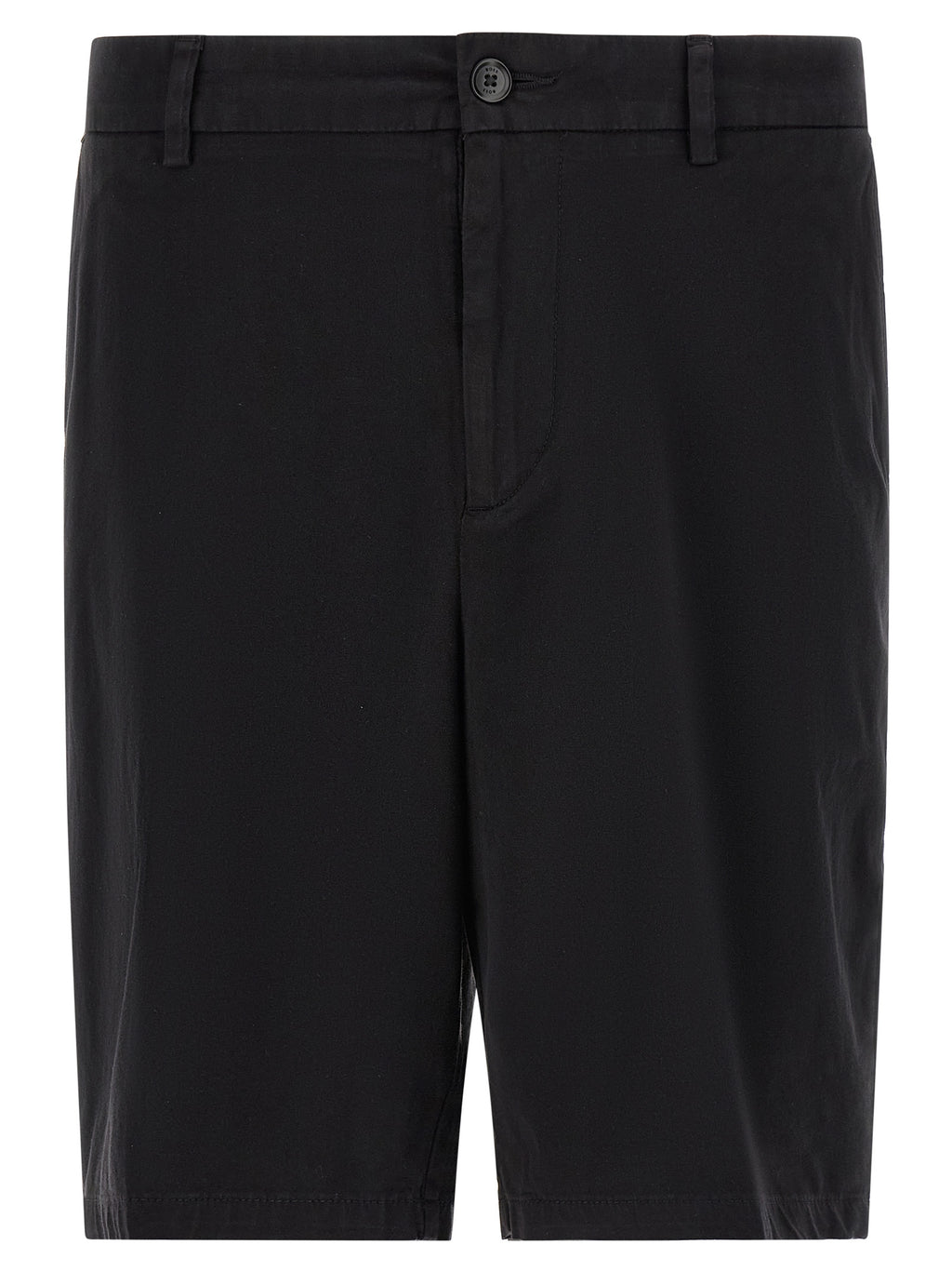Black Cotton Bermuda Shorts