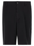 Black Cotton Bermuda Shorts