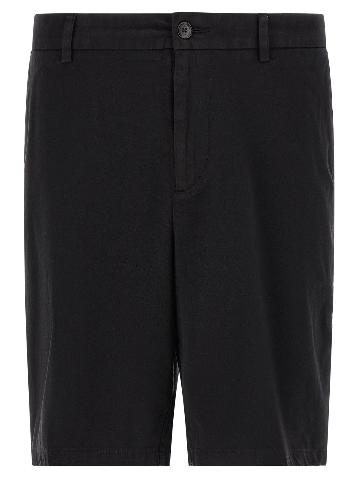 Black Cotton Bermuda Shorts