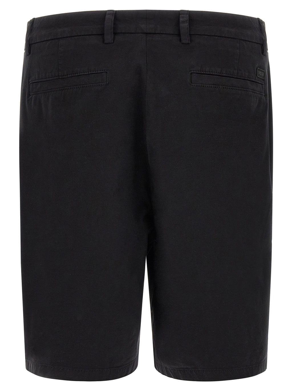 Black Cotton Bermuda Shorts