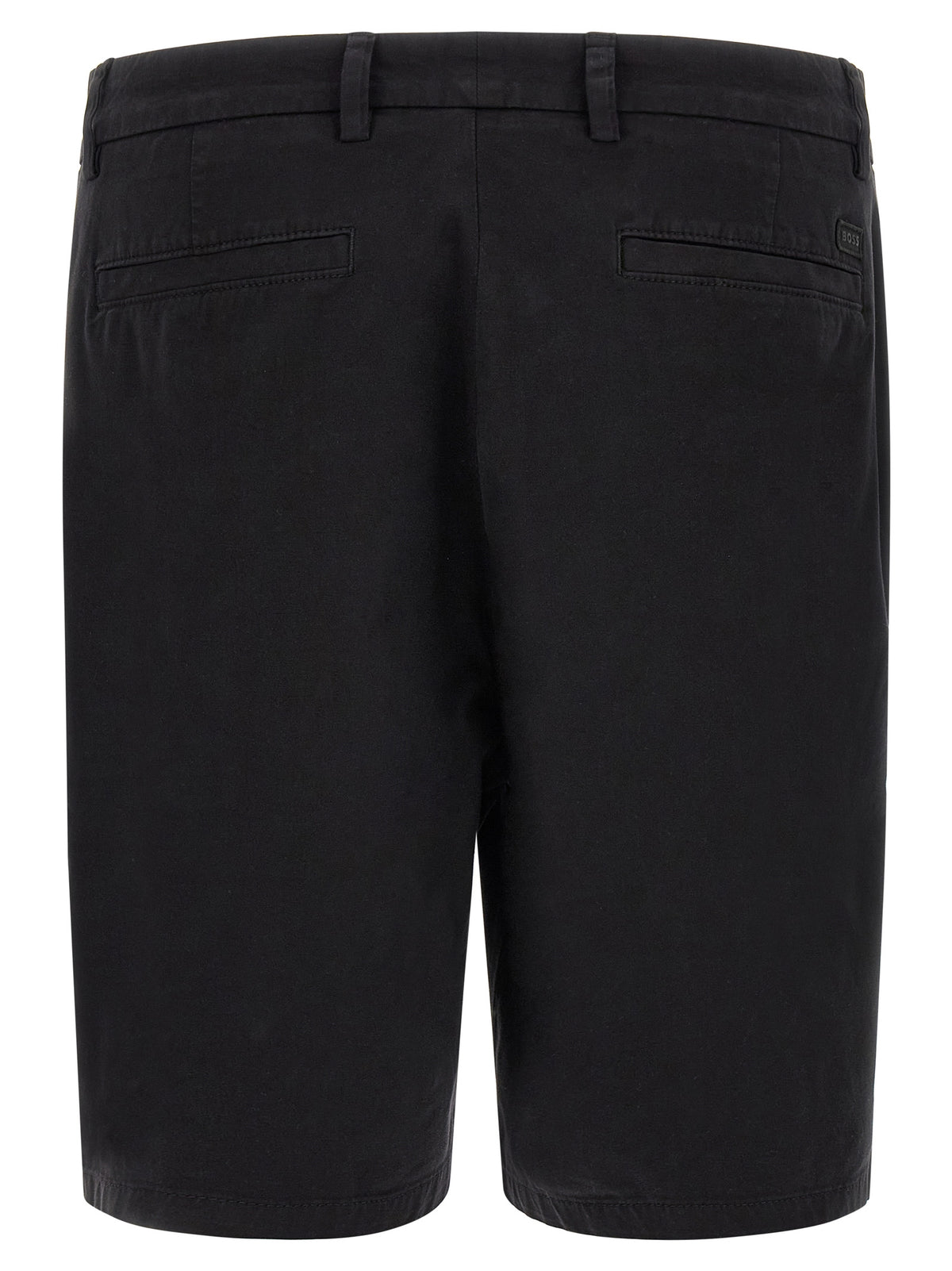 Black Cotton Bermuda Shorts