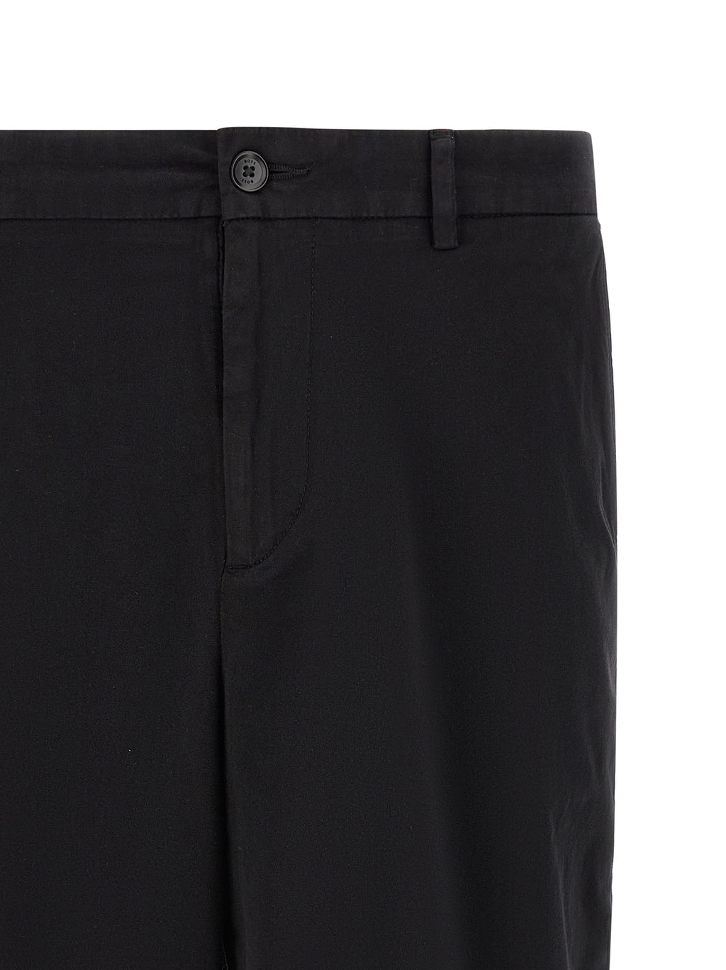 Black Cotton Bermuda Shorts