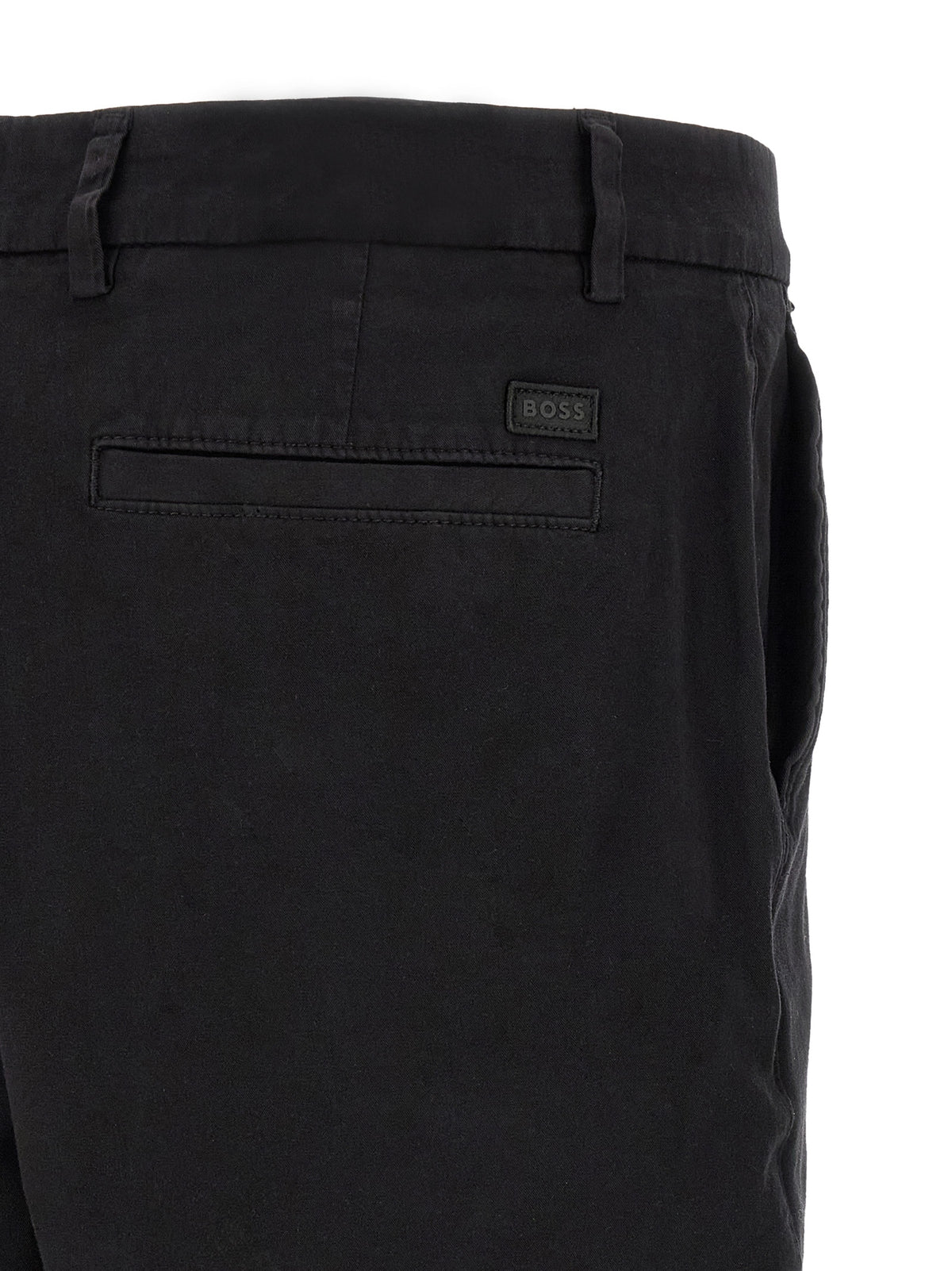 Black Cotton Bermuda Shorts