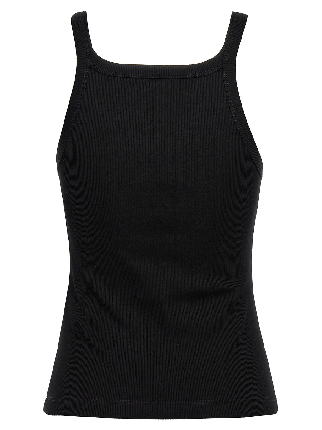 Black Cotton Sleeveles T-Shirt