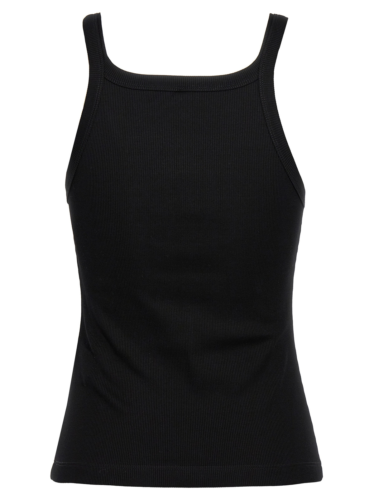 Black Cotton Sleeveles T-Shirt