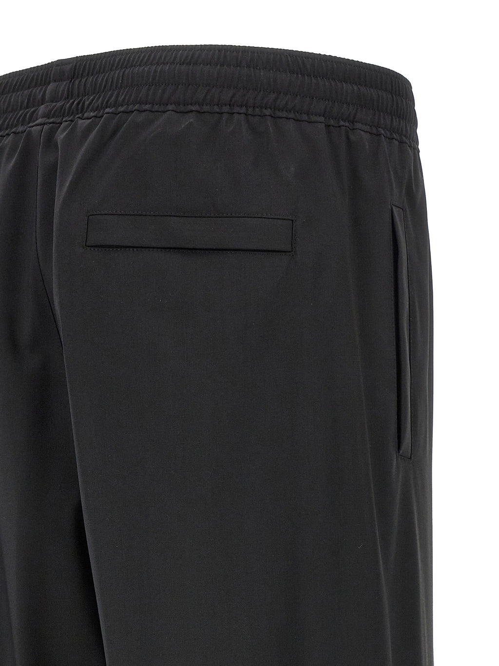 Black Virgin Wool Casual Pants