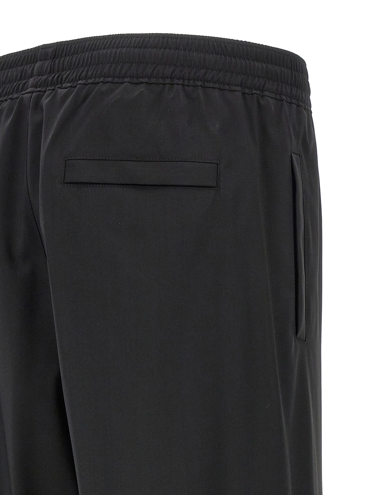 Black Virgin Wool Casual Pants