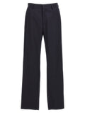 Blue Polyester Casual Pants