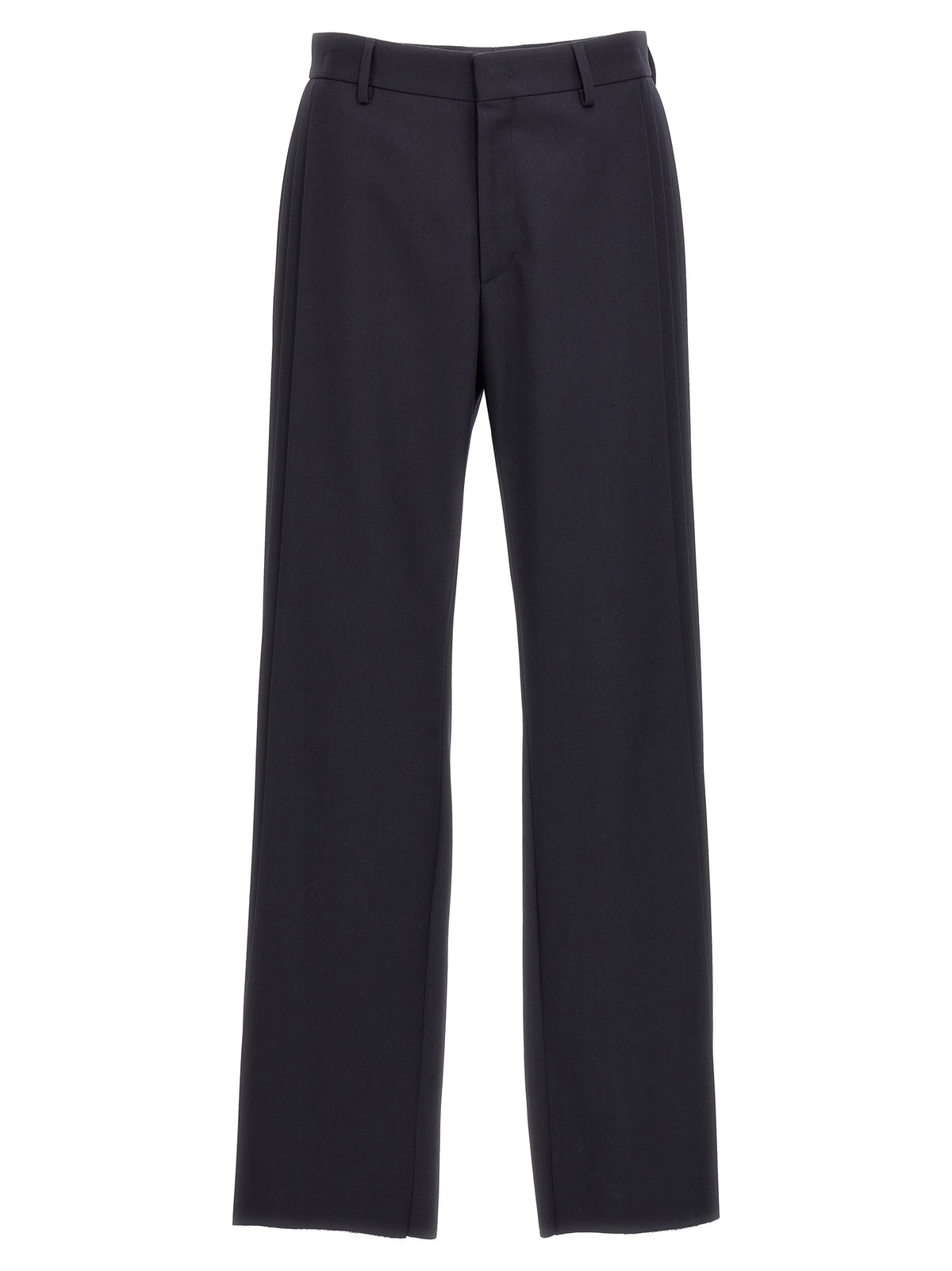 Blue Polyester Casual Pants