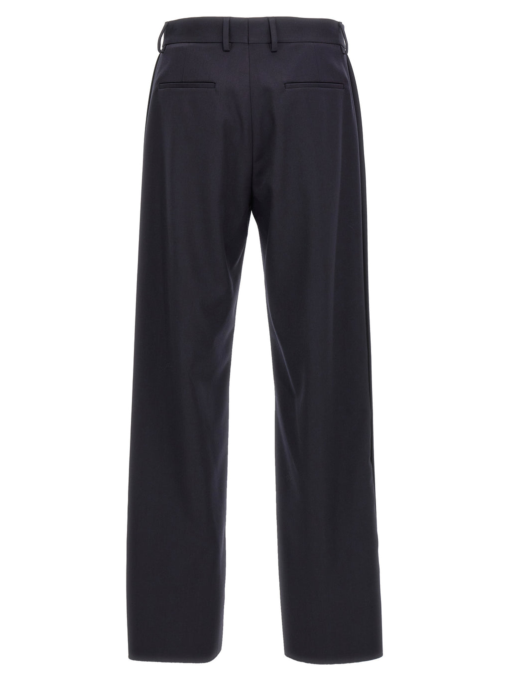 Blue Polyester Casual Pants