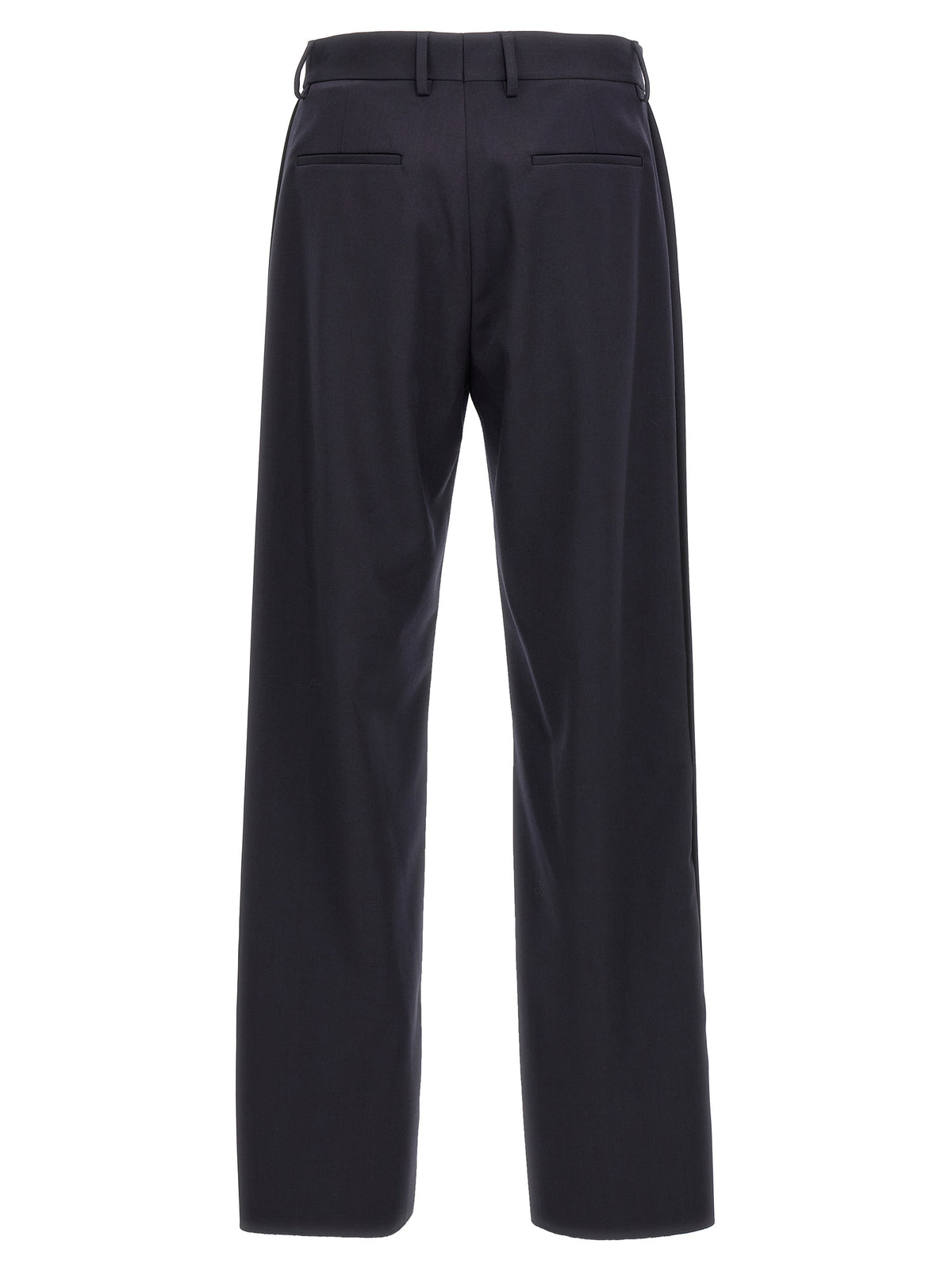 Blue Polyester Casual Pants