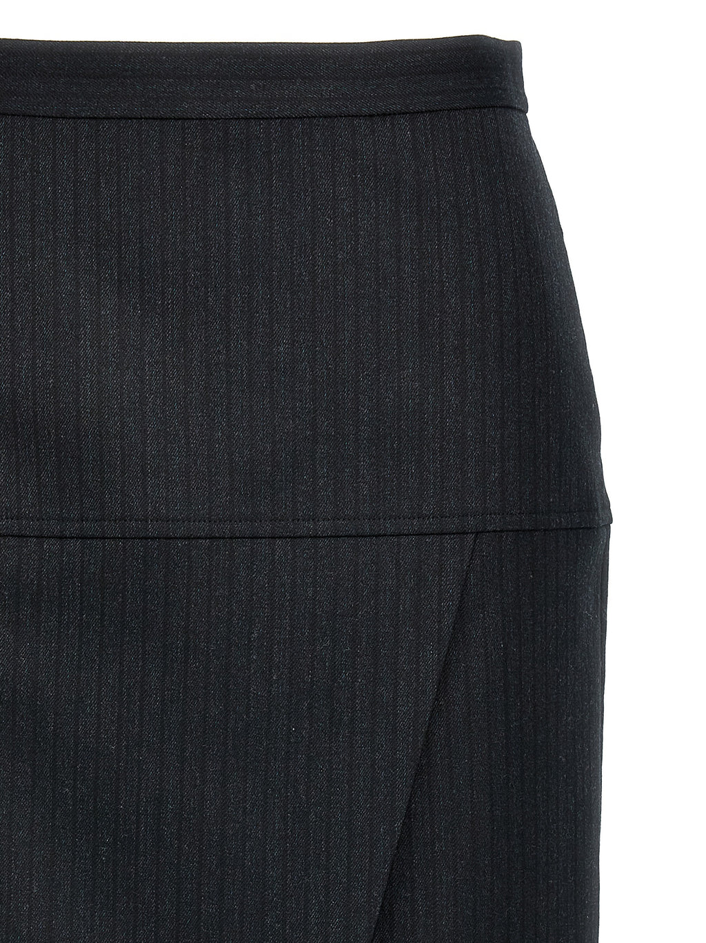 Gray Virgin Wool Midi Skirt