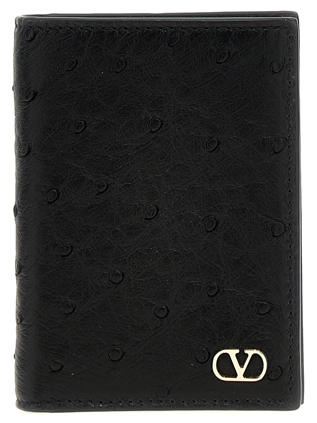 Black Ostrich Skin Cardholder