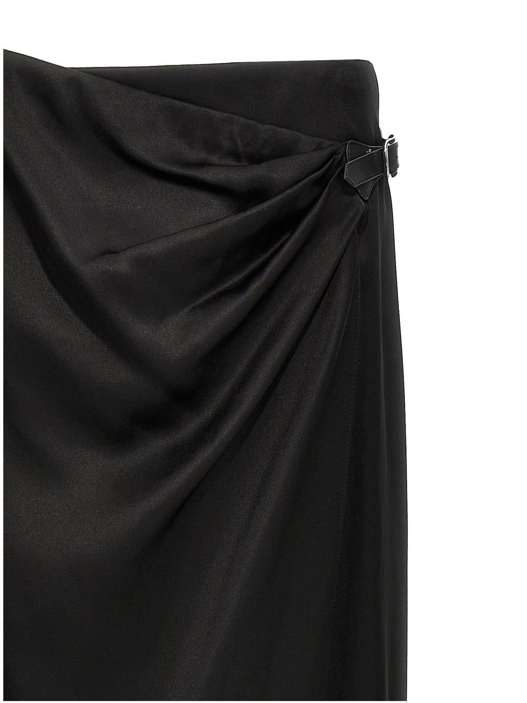 Black Silk Mini Skirt
