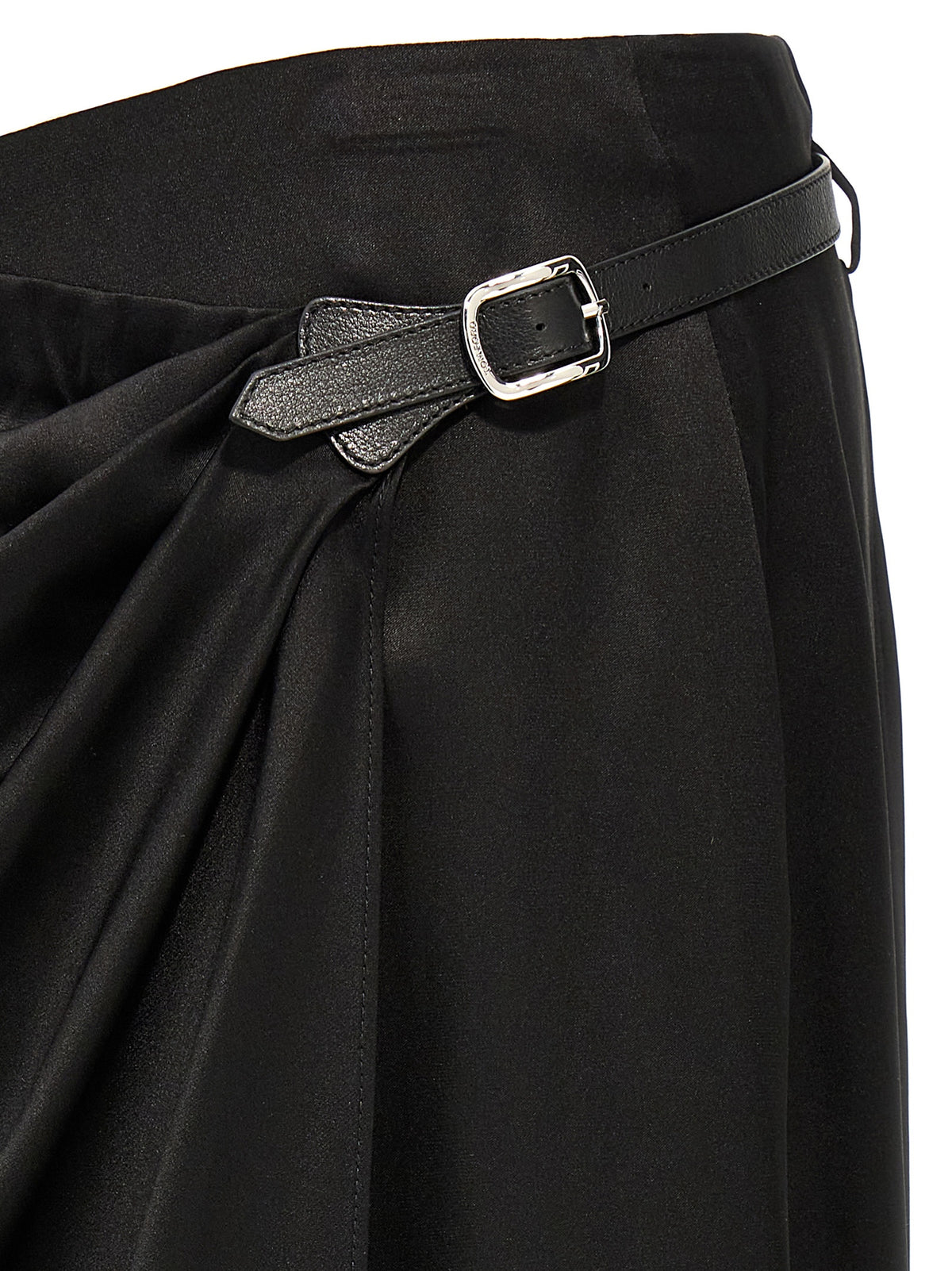 Black Silk Mini Skirt