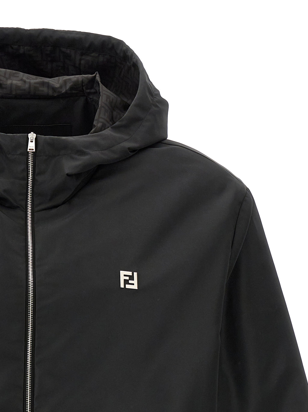 Black Polyester Shell Jacket