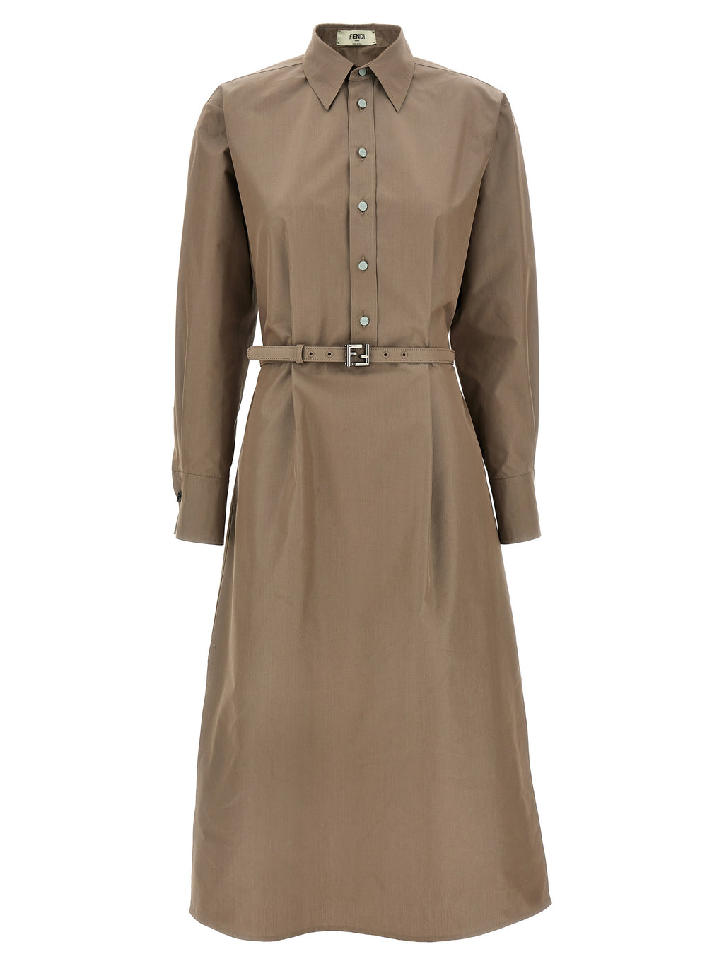 Gray Cotton Midi Dress