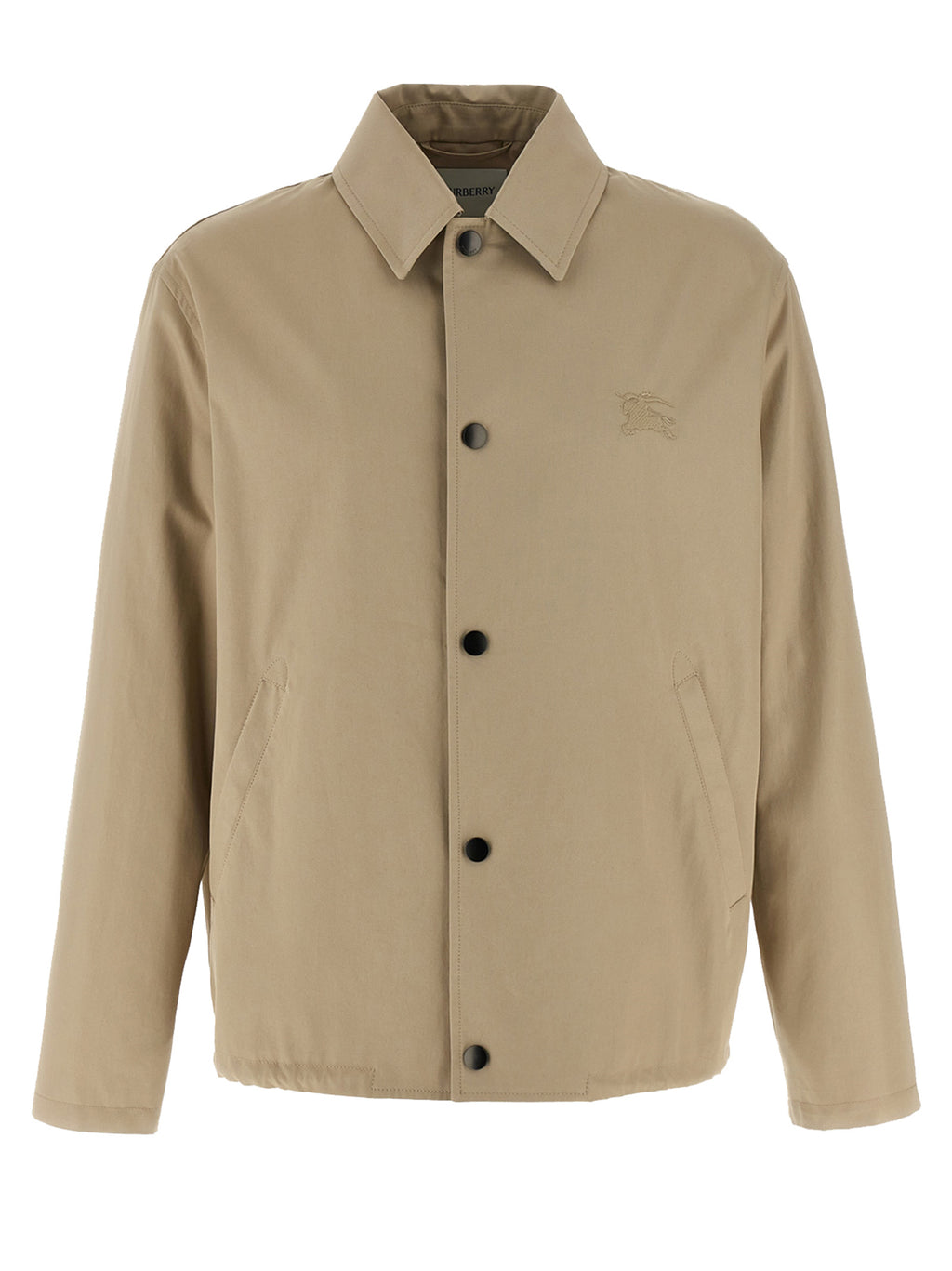 Beige Cotton Full-Length Jacket