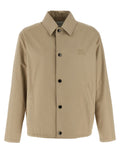 Beige Cotton Full-Length Jacket