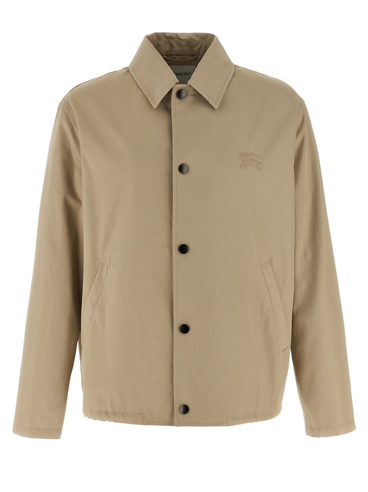 Beige Cotton Full-Length Jacket
