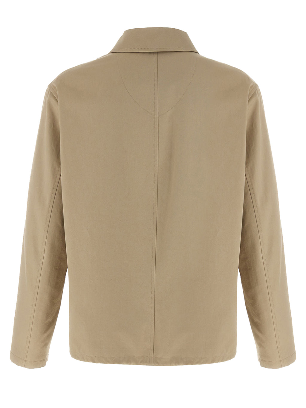 Beige Cotton Full-Length Jacket