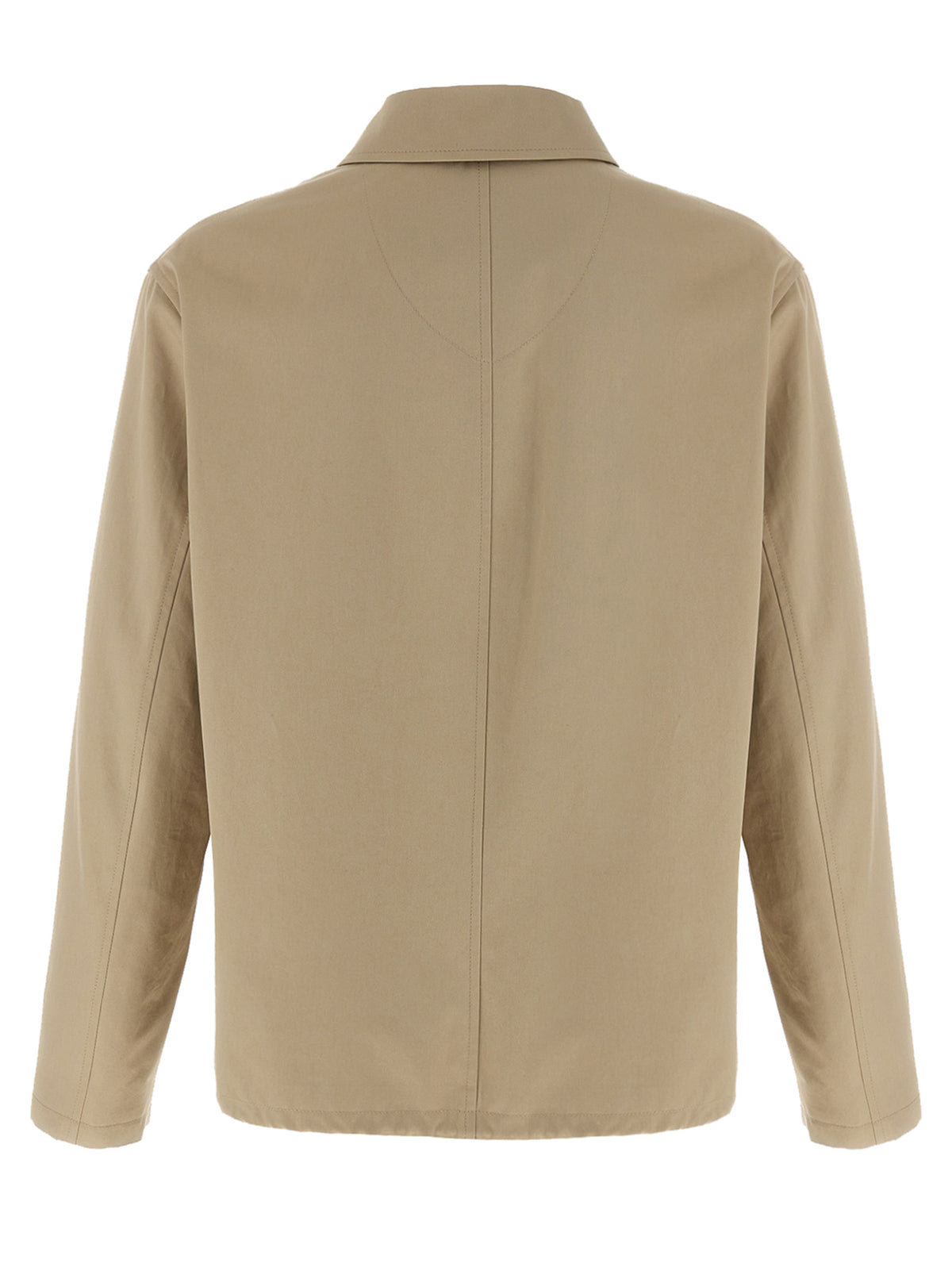Beige Cotton Full-Length Jacket