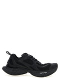 Black Polyester Athletic Sneakers