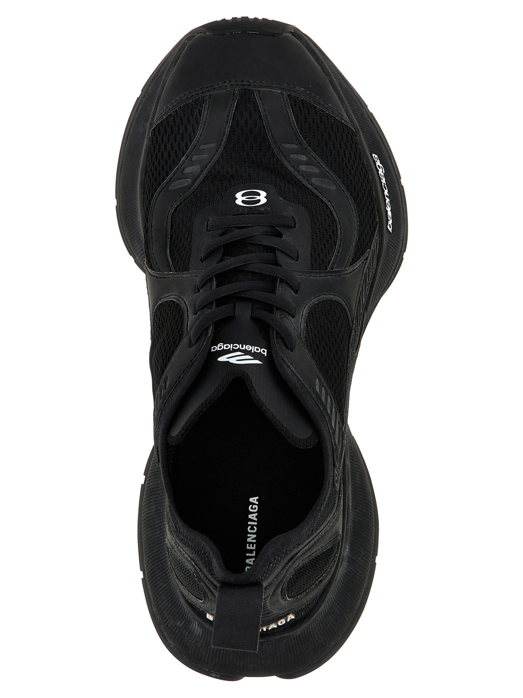 Black Polyester Athletic Sneakers