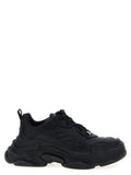 Black Polyethylene Athletic Sneakers