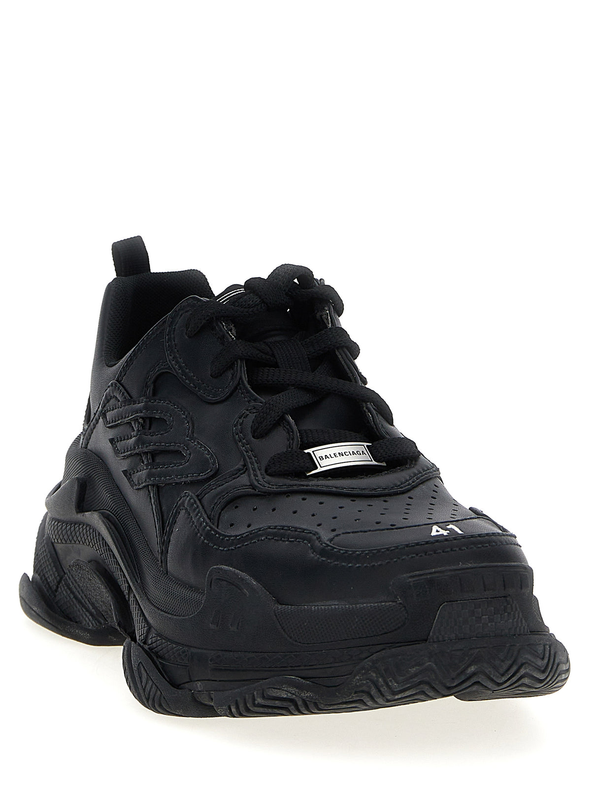 Black Polyethylene Athletic Sneakers