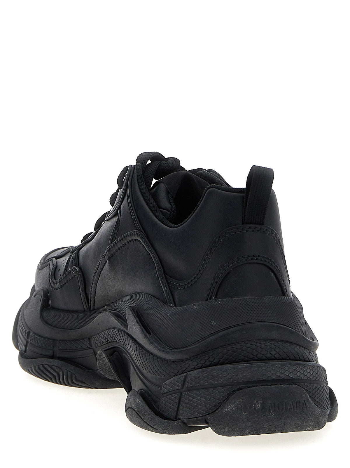 Black Polyethylene Athletic Sneakers