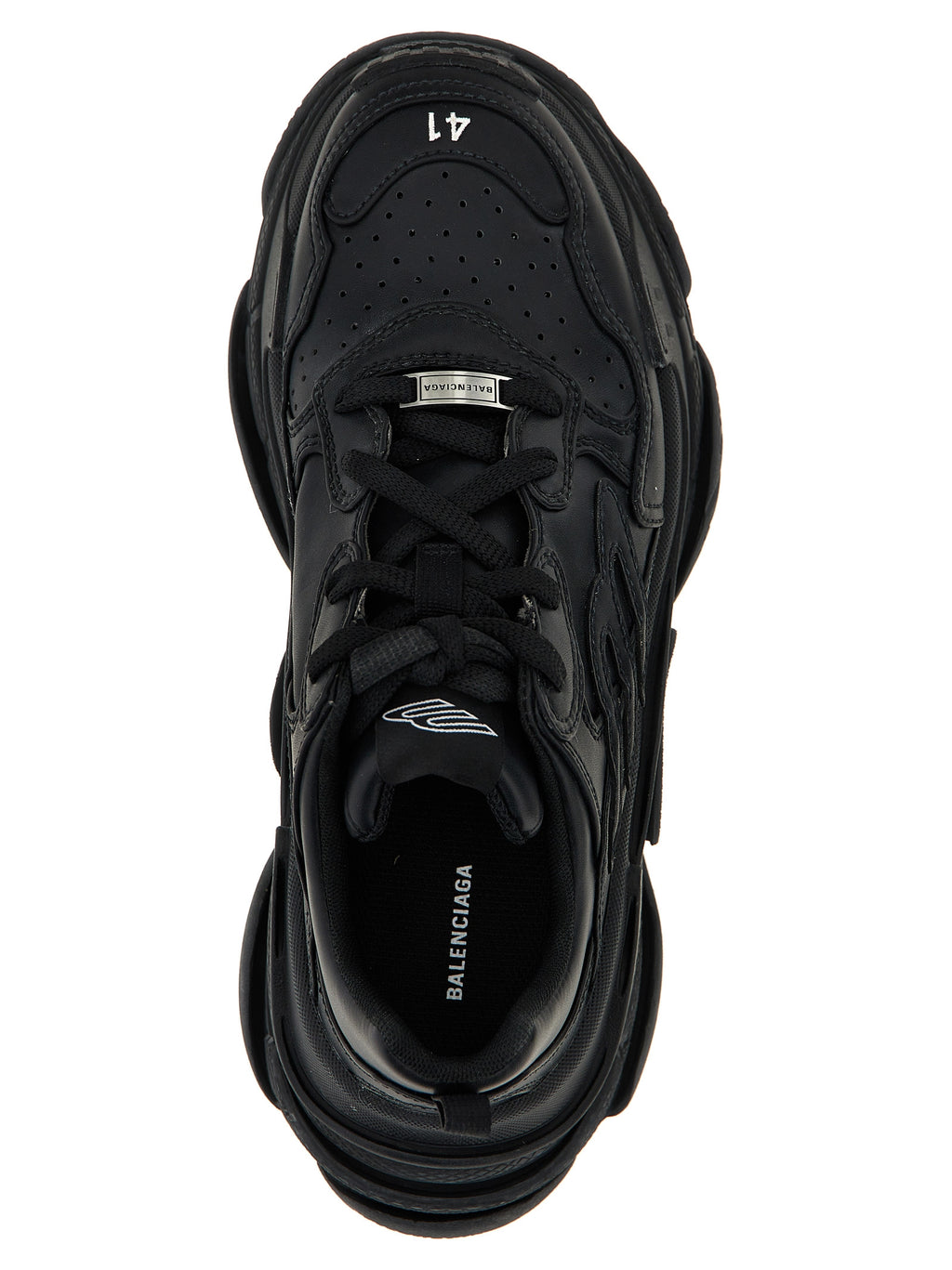 Black Polyethylene Athletic Sneakers
