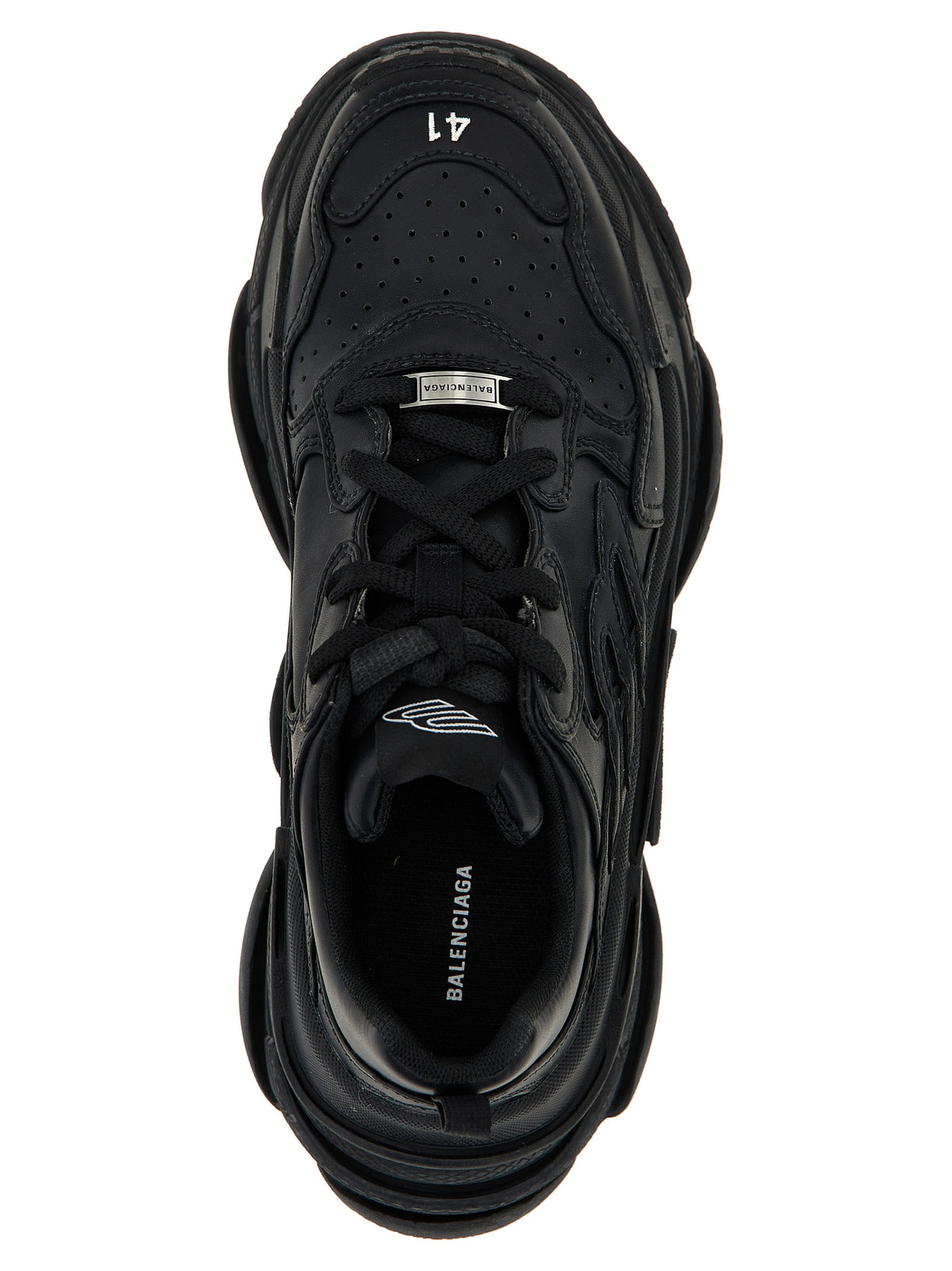 Black Polyethylene Athletic Sneakers