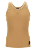 Beige Polyamide Tank Tops