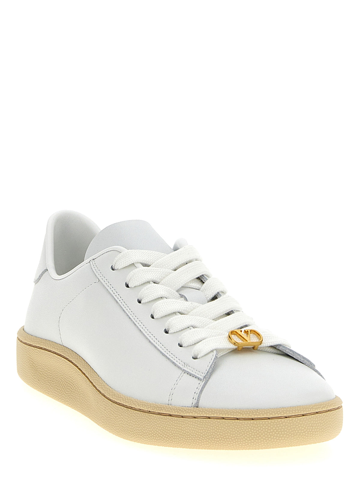 White Calfskin Low Top Sneakers