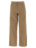 Beige Cotton Casual Pants