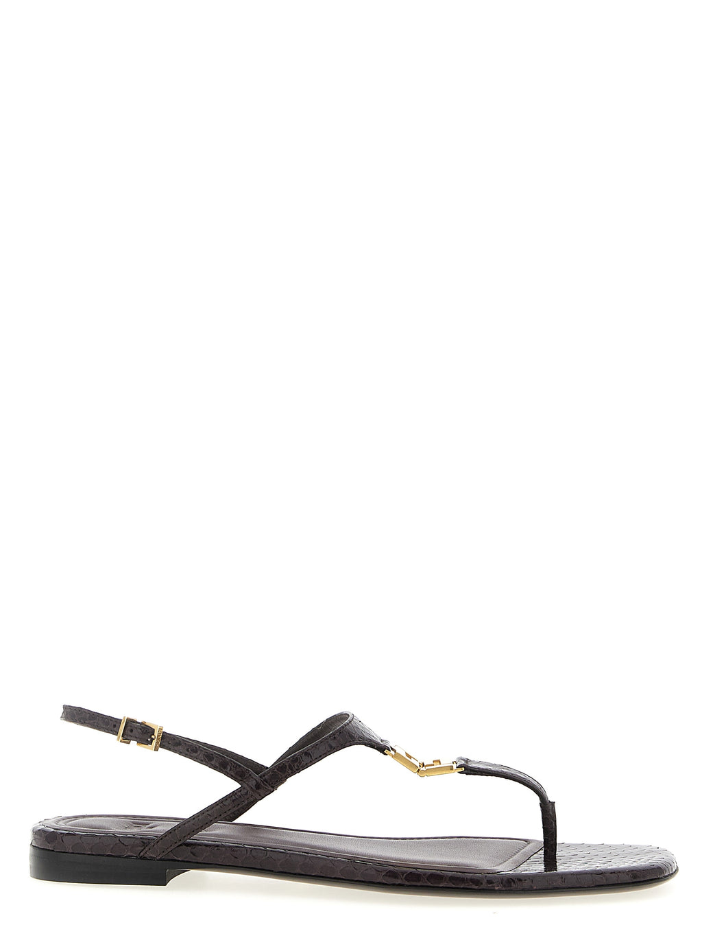 Purple Elastane Flat Sandals