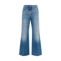 Blue Cotton Straight-Leg Jeans