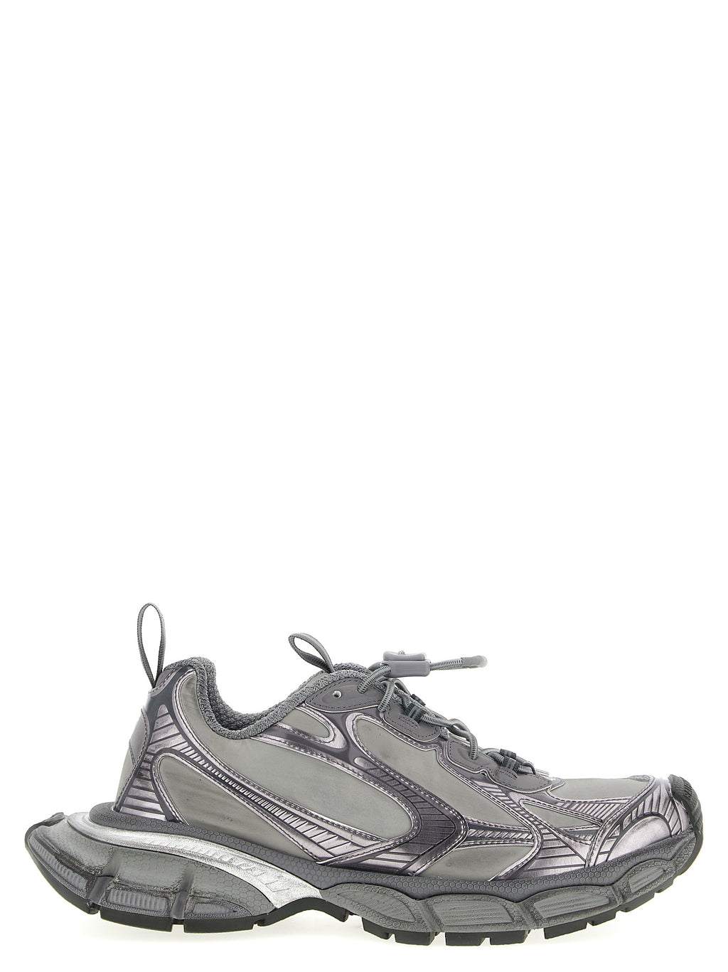Gray Polyester Athletic Sneakers