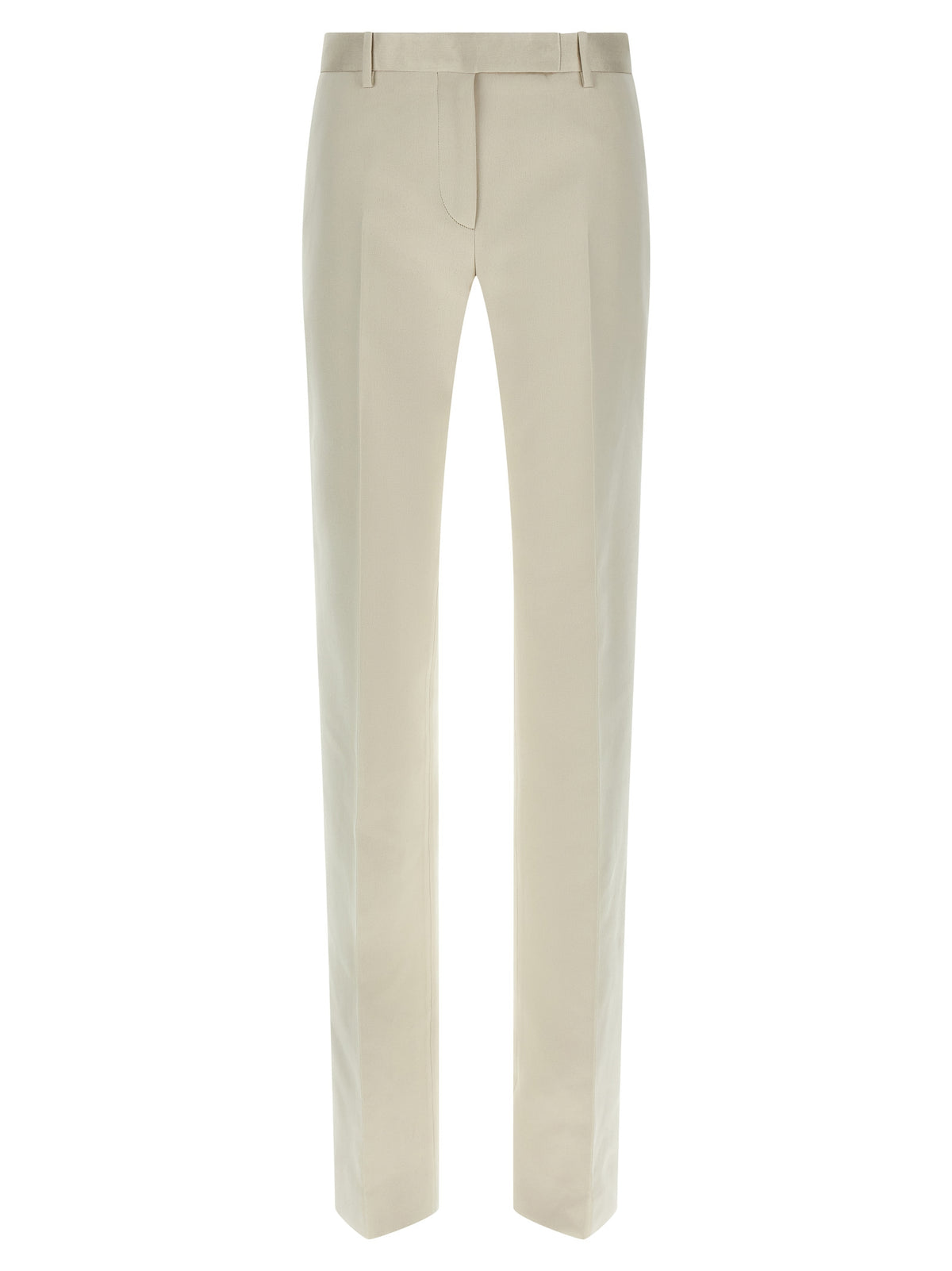 Beige Cotton Dress Pants
