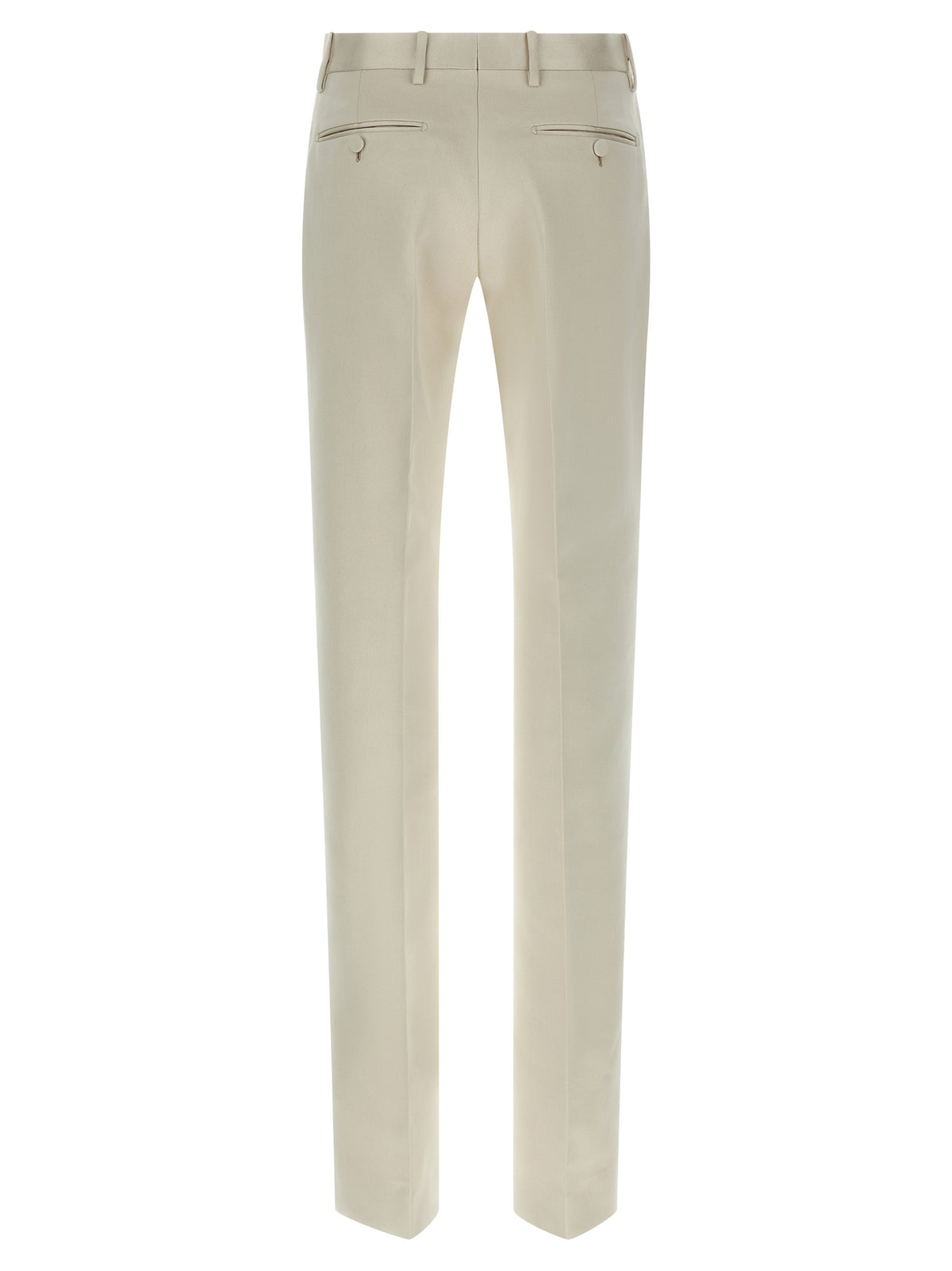 Beige Cotton Dress Pants