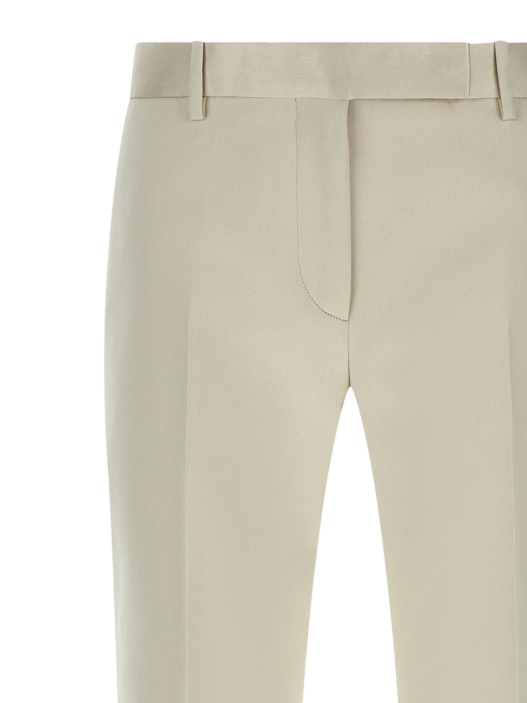 Beige Cotton Dress Pants