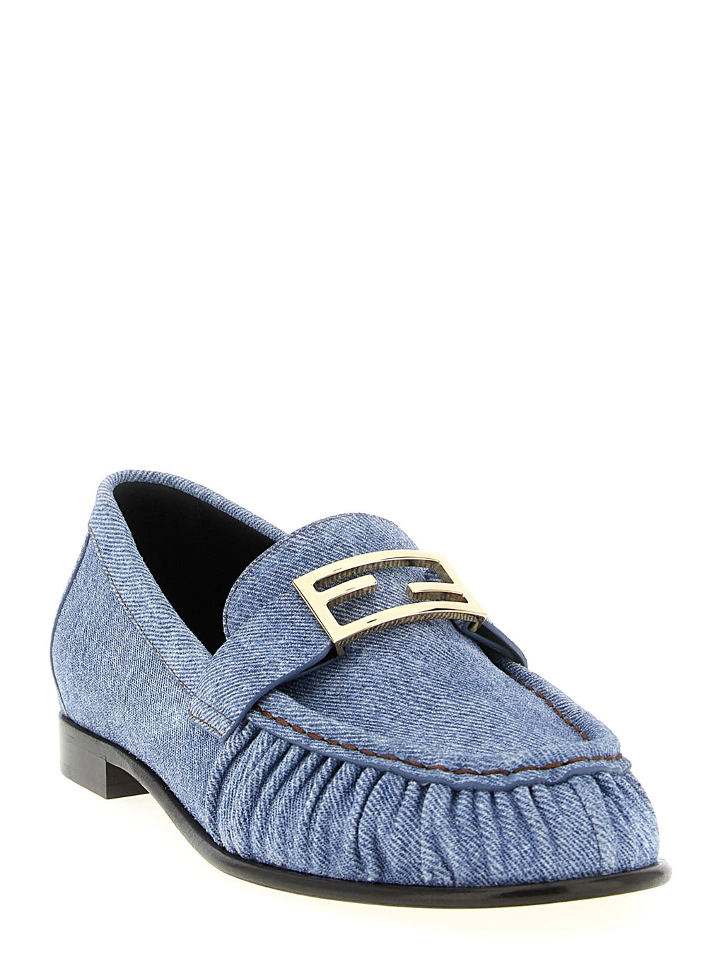 Blue Calfskin Slip-On Loafers
