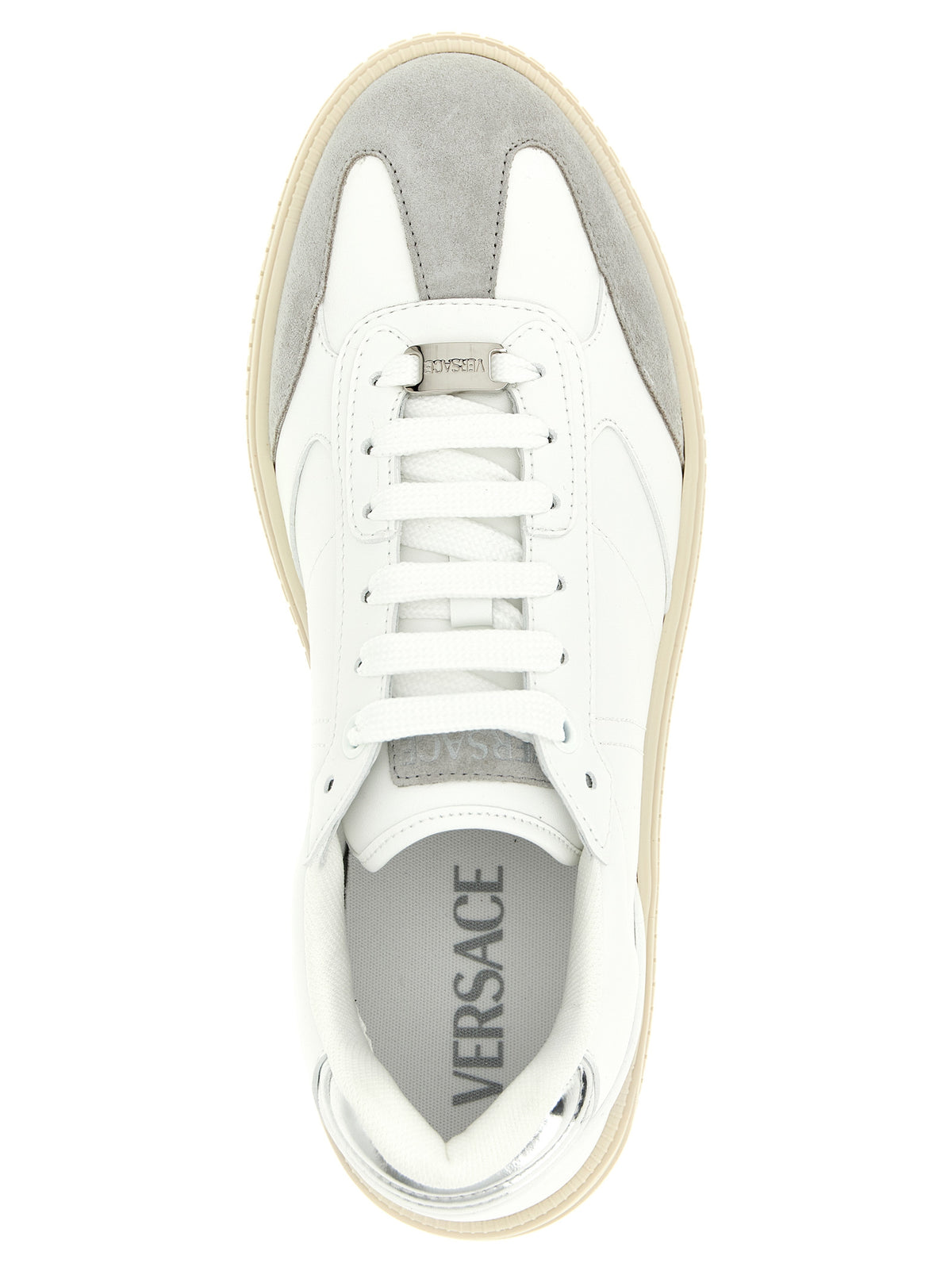 White Calfskin Low Top Sneakers