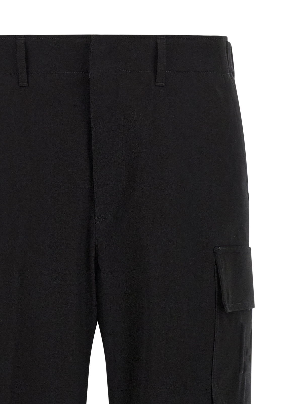 Black Cotton Cargo Pants